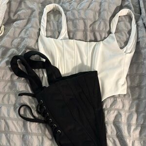White Edikted corset bundled with black corset